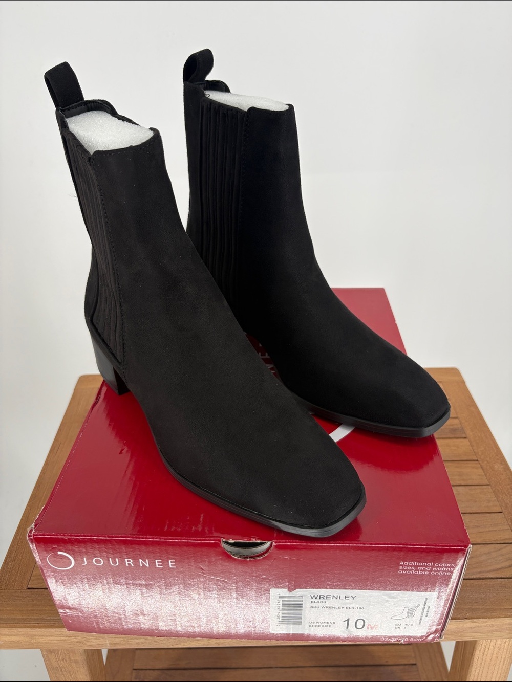 New Journee Collection Black Suede Ankle Booties size 10M